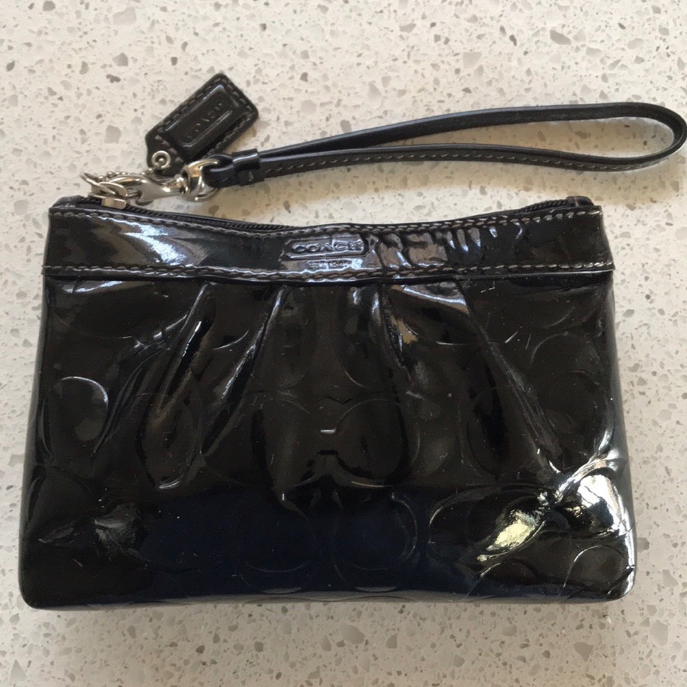 Coach Black Patent wristlet